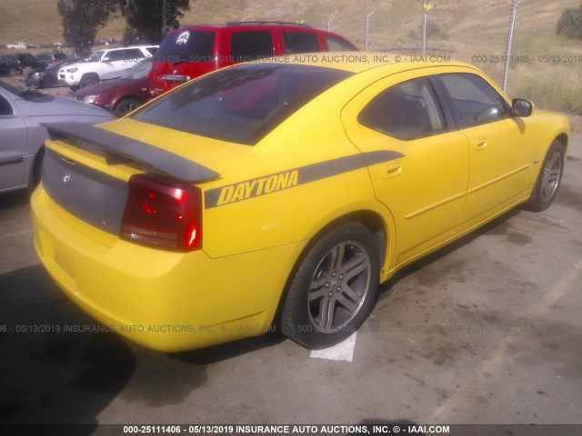 2B3KA53H76H347433 - 2006 DODGE CHARGER R/T YELLOW photo 4