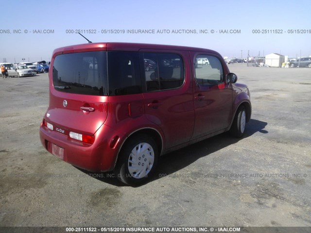 JN8AZ28R79T106468 - 2009 NISSAN CUBE S/SL RED photo 4