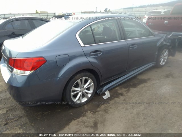 4S3BMBC65E3038192 - 2014 SUBARU LEGACY 2.5I PREMIUM BLUE photo 4