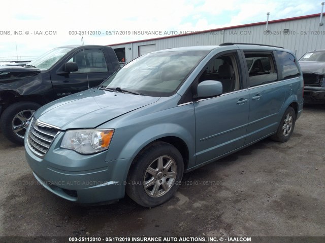 2A8HR54P58R814961 - 2008 CHRYSLER TOWN & COUNTRY TOURING Light Blue photo 2