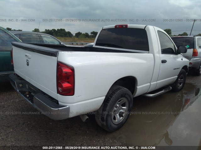 1D7HA16K17J626536 - 2007 DODGE RAM 1500 ST WHITE photo 4