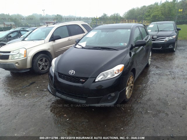 2T1GE40E09C004684 - 2009 TOYOTA COROLLA MATRIX XRS BLACK photo 2