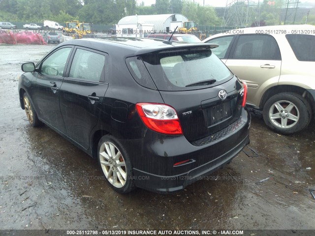 2T1GE40E09C004684 - 2009 TOYOTA COROLLA MATRIX XRS BLACK photo 3
