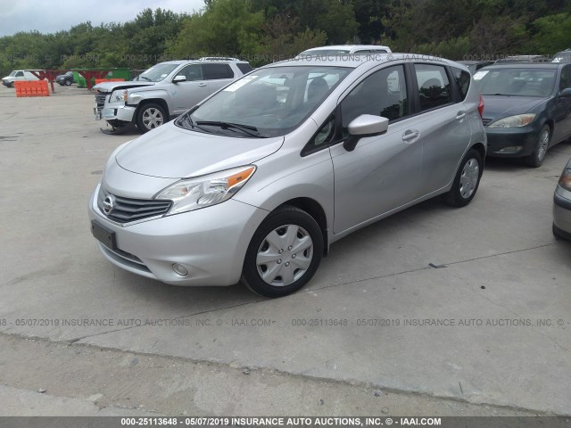 3N1CE2CP2FL399866 - 2015 NISSAN VERSA NOTE S/S PLUS/SV/SL/SR SILVER photo 2