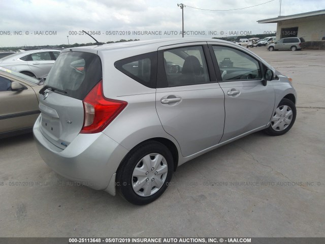 3N1CE2CP2FL399866 - 2015 NISSAN VERSA NOTE S/S PLUS/SV/SL/SR SILVER photo 4