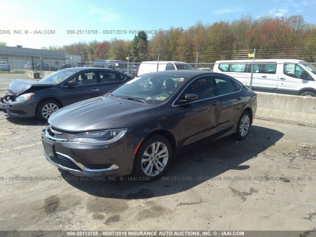 1C3CCCAB3FN715196 - 2015 CHRYSLER 200 LIMITED GRAY photo 2