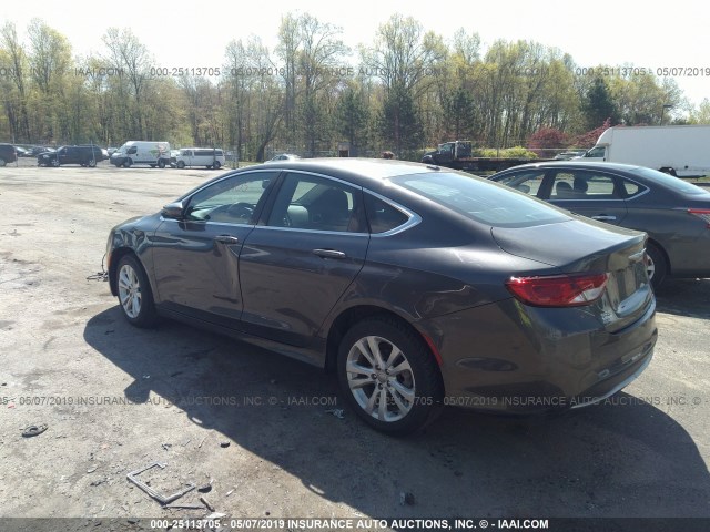 1C3CCCAB3FN715196 - 2015 CHRYSLER 200 LIMITED GRAY photo 3