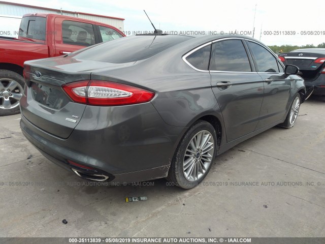 3FA6P0H96ER381777 - 2014 FORD FUSION SE ნაცრისფერი ფოტო 4