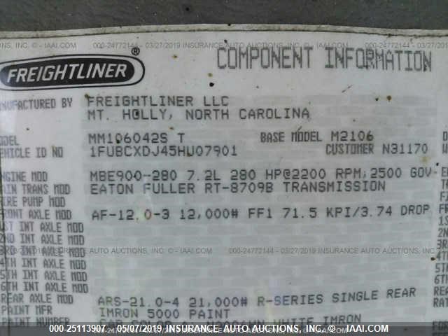 1FUBCXDJ45HU07901 - 2005 FREIGHTLINER M2 106 MEDIUM DUTY Unknown photo 10