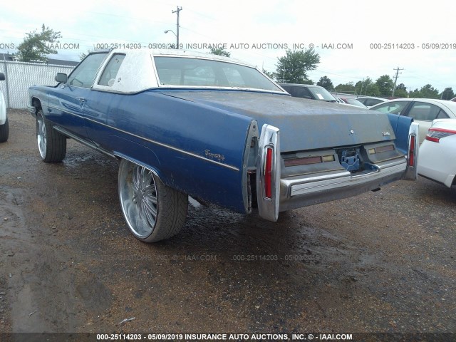 6047S6Q162867 - 1976 CADILLAC DEVILLE BLUE photo 3