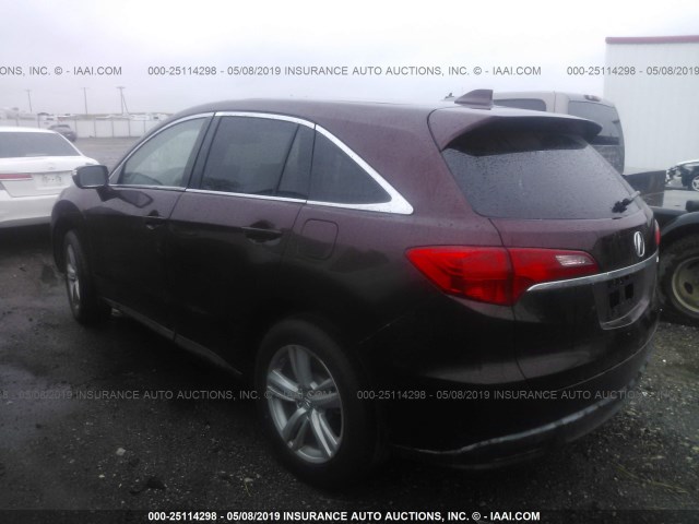 5J8TB3H55FL007589 - 2015 ACURA RDX TECHNOLOGY MAROON photo 3