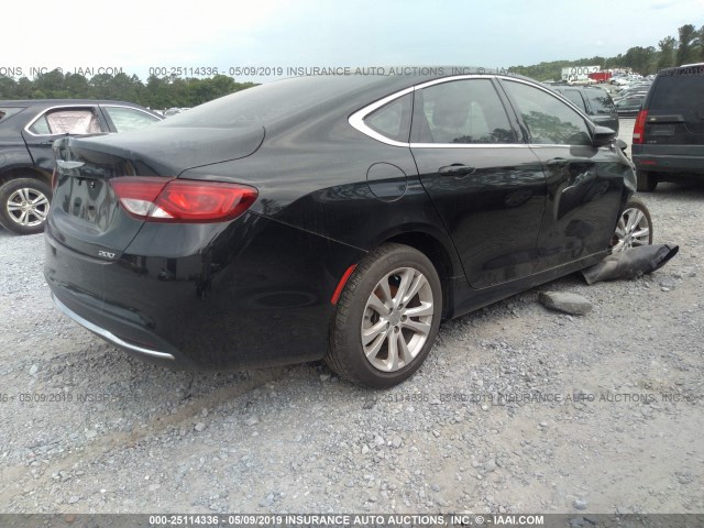 1C3CCCAB6GN156650 - 2016 CHRYSLER 200 LIMITED BLACK photo 4