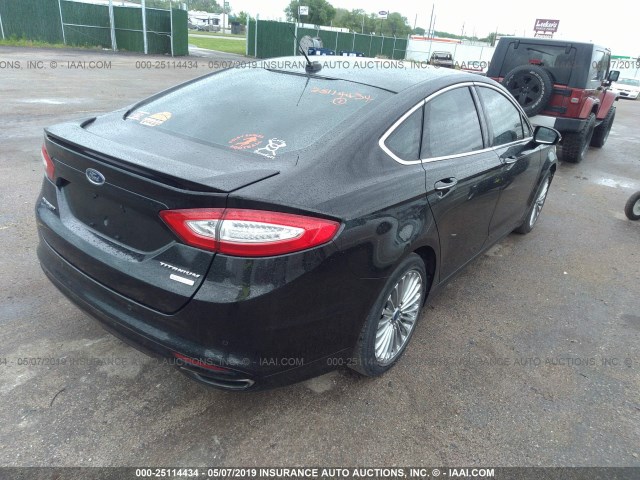 3FA6P0K93DR142226 - 2013 FORD FUSION TITANIUM BLACK photo 4