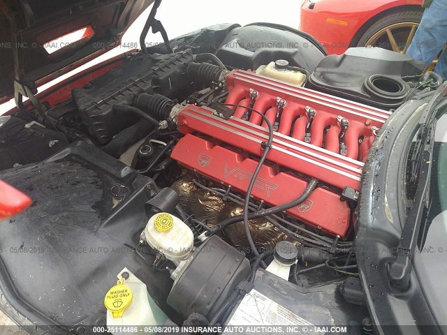 1B3ER65EX1V704926 - 2001 DODGE VIPER RT-10 RED photo 10