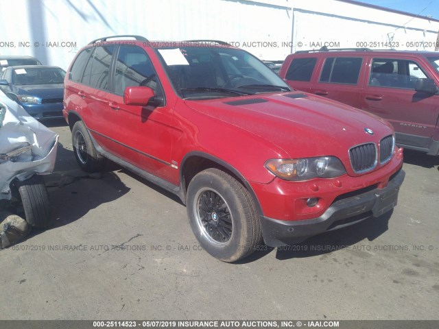 5UXFA13585LY01610 - 2005 BMW X5 RED photo 1