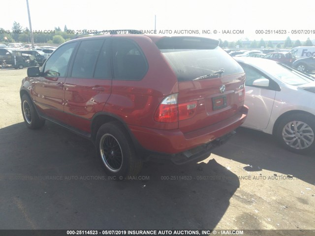 5UXFA13585LY01610 - 2005 BMW X5 RED photo 3