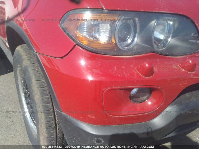 5UXFA13585LY01610 - 2005 BMW X5 RED photo 6