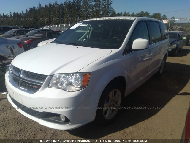 2C4RDGCG5JR250032 - 2018 DODGE GRAND CARAVAN SXT WHITE photo 2