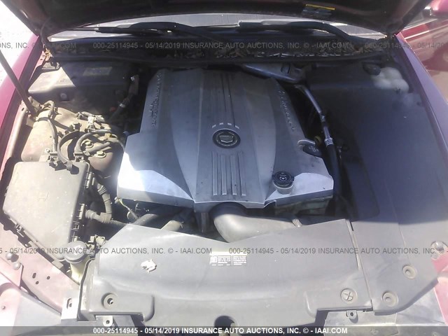 1G6DC67A350152150 - 2005 CADILLAC STS RED photo 10