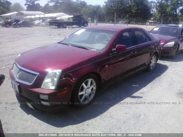 1G6DC67A350152150 - 2005 CADILLAC STS RED photo 2