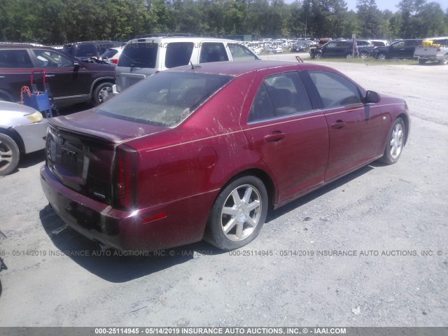 1G6DC67A350152150 - 2005 CADILLAC STS RED photo 4