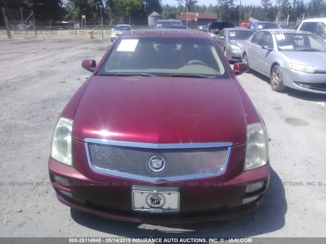1G6DC67A350152150 - 2005 CADILLAC STS RED photo 6