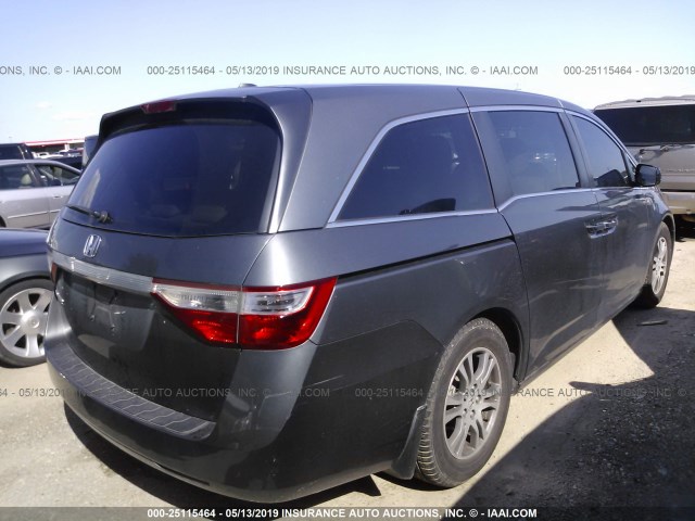 5FNRL5H69CB132460 - 2012 HONDA ODYSSEY EXL GRAY photo 4