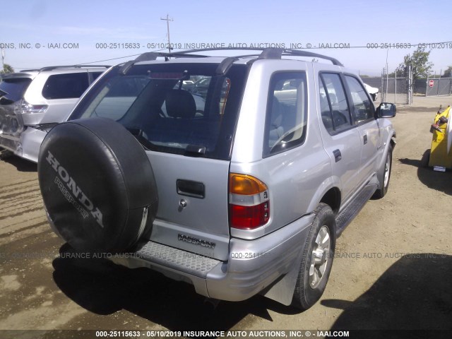 4S6DM58WXY4414664 - 2000 HONDA PASSPORT EX/LX GRAY photo 4