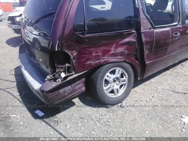 2FMZA52216BA47668 - 2006 FORD FREESTAR SEL MAROON photo 6