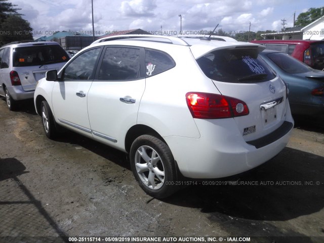 JN8AS5MT4BW189496 - 2011 NISSAN ROGUE S/SV/KROM WHITE photo 3