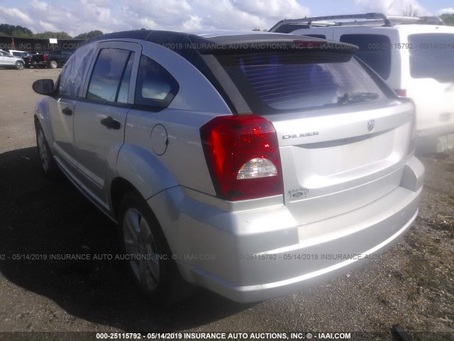 1B3HB48BX7D506370 - 2007 DODGE CALIBER SXT SILVER photo 3