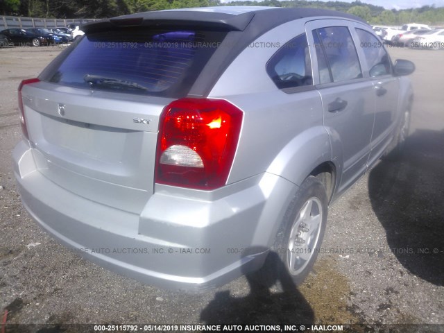 1B3HB48BX7D506370 - 2007 DODGE CALIBER SXT SILVER photo 4