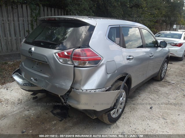 KNMAT2MT4FP504773 - 2015 NISSAN ROGUE S/SL/SV SILVER photo 4