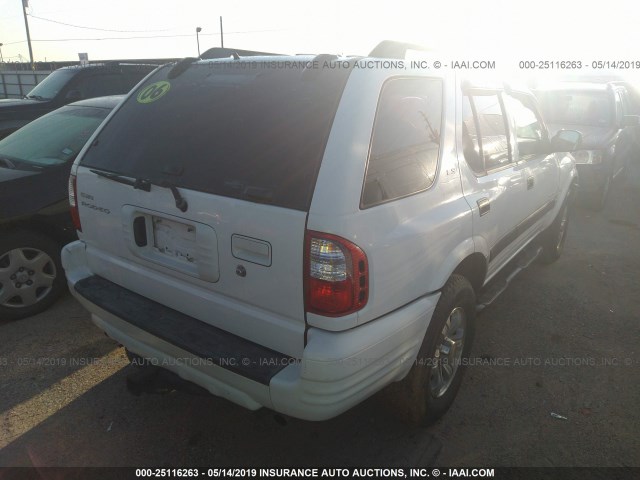 4S2CK58W7Y4352482 - 2000 ISUZU RODEO S/LS/LSE WHITE photo 4