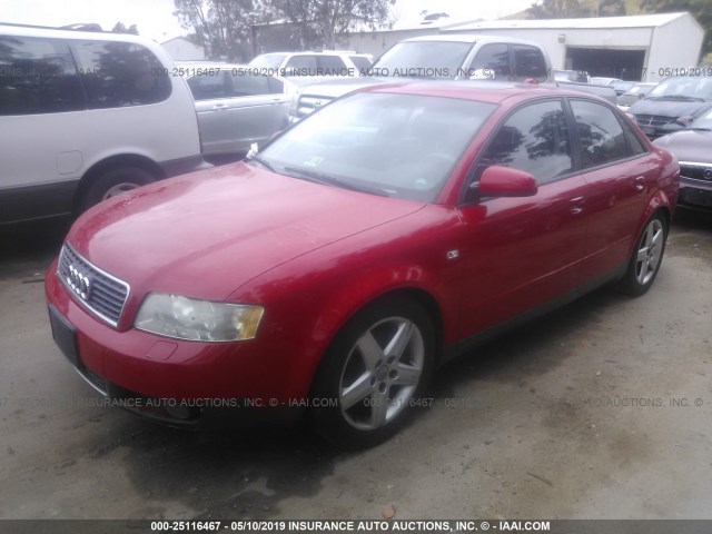 WAULC68EX4A134986 - 2004 AUDI A4 1.8T QUATTRO RED photo 2