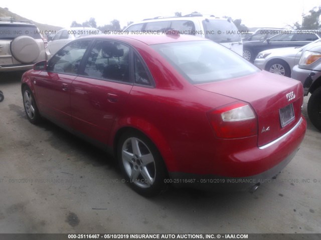 WAULC68EX4A134986 - 2004 AUDI A4 1.8T QUATTRO RED photo 3