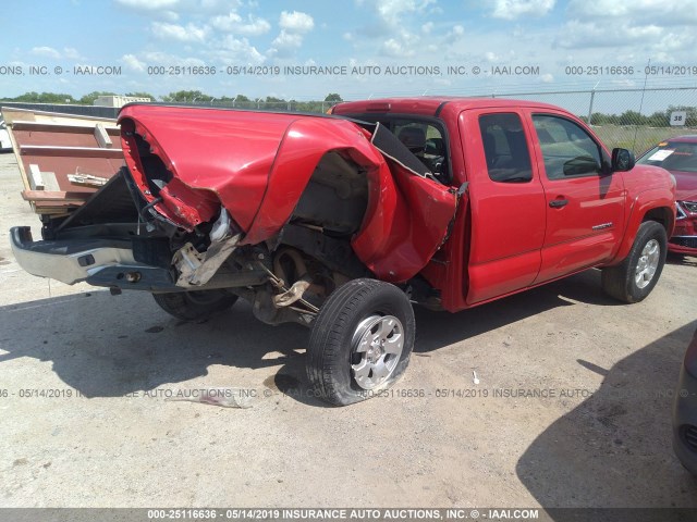 5TETU62N25Z058521 - 2005 TOYOTA TACOMA PRERUNNER ACCESS CAB RED photo 4