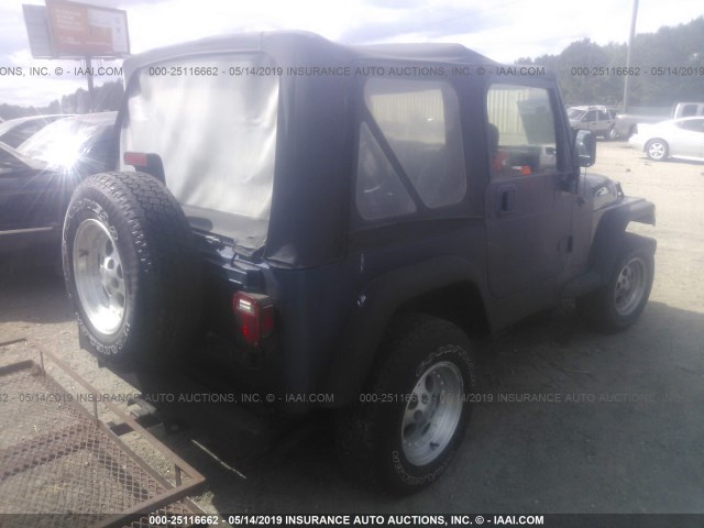 1J4FA29P21P351045 - 2001 JEEP WRANGLER / TJ SE BLUE photo 4