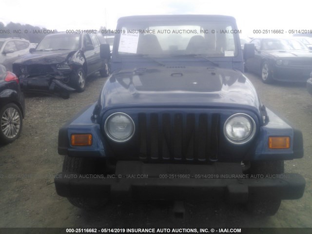 1J4FA29P21P351045 - 2001 JEEP WRANGLER / TJ SE BLUE photo 6