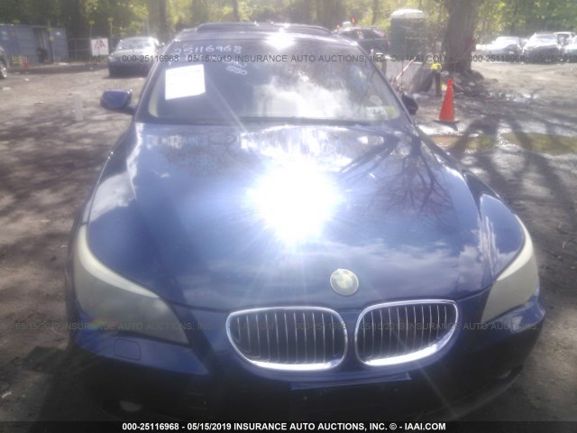 WBANB53516CP01106 - 2006 BMW 550 I BLUE photo 6