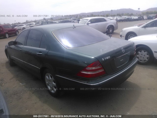 WDBNG75JX1A175801 - 2001 MERCEDES-BENZ S 500 GREEN photo 3