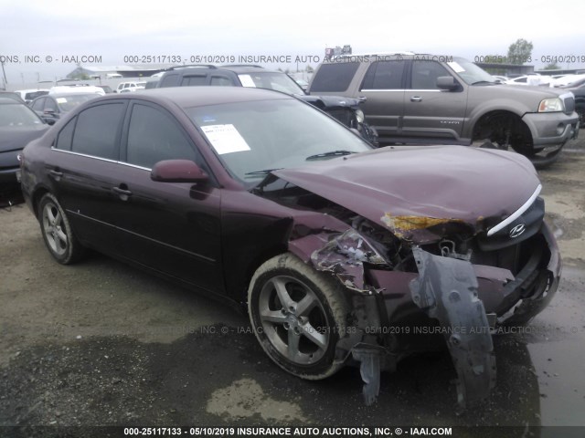 5NPEU46F67H198397 - 2007 HYUNDAI SONATA SE/LIMITED MAROON photo 1