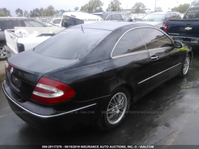 WDBTJ65J64F096216 - 2004 MERCEDES-BENZ CLK 320C BLACK photo 4