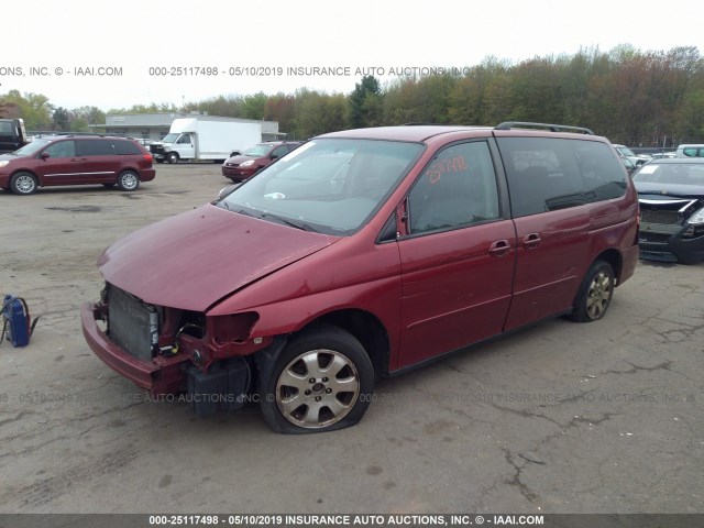 5FNRL180X2B051213 - 2002 HONDA ODYSSEY EXL RED photo 2