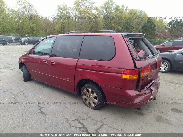 5FNRL180X2B051213 - 2002 HONDA ODYSSEY EXL RED photo 3