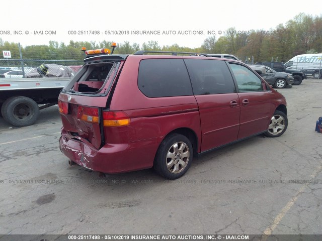 5FNRL180X2B051213 - 2002 HONDA ODYSSEY EXL RED photo 4