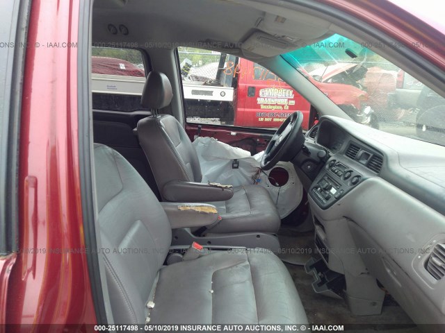 5FNRL180X2B051213 - 2002 HONDA ODYSSEY EXL RED photo 5