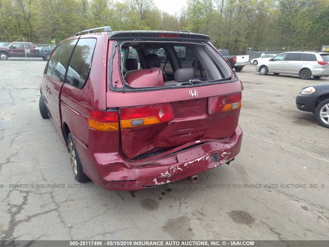 5FNRL180X2B051213 - 2002 HONDA ODYSSEY EXL RED photo 6