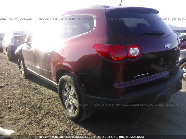 1GNLRGED8AS114316 - 2010 CHEVROLET TRAVERSE LT RED photo 3