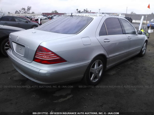 WDBNG75J35A443173 - 2005 MERCEDES-BENZ S 500 SILVER photo 4